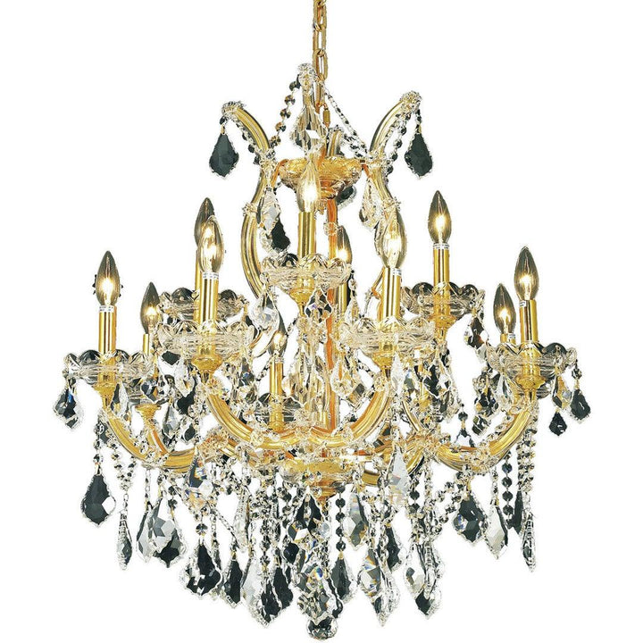 Steel with Clear Crystal Chandelier - LV LIGHTING