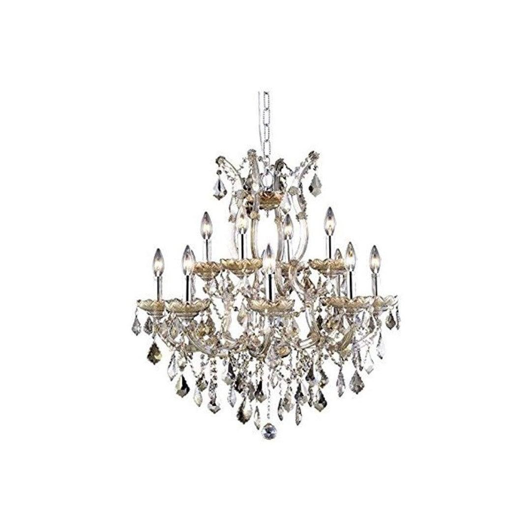 Steel with Clear Crystal Chandelier - LV LIGHTING