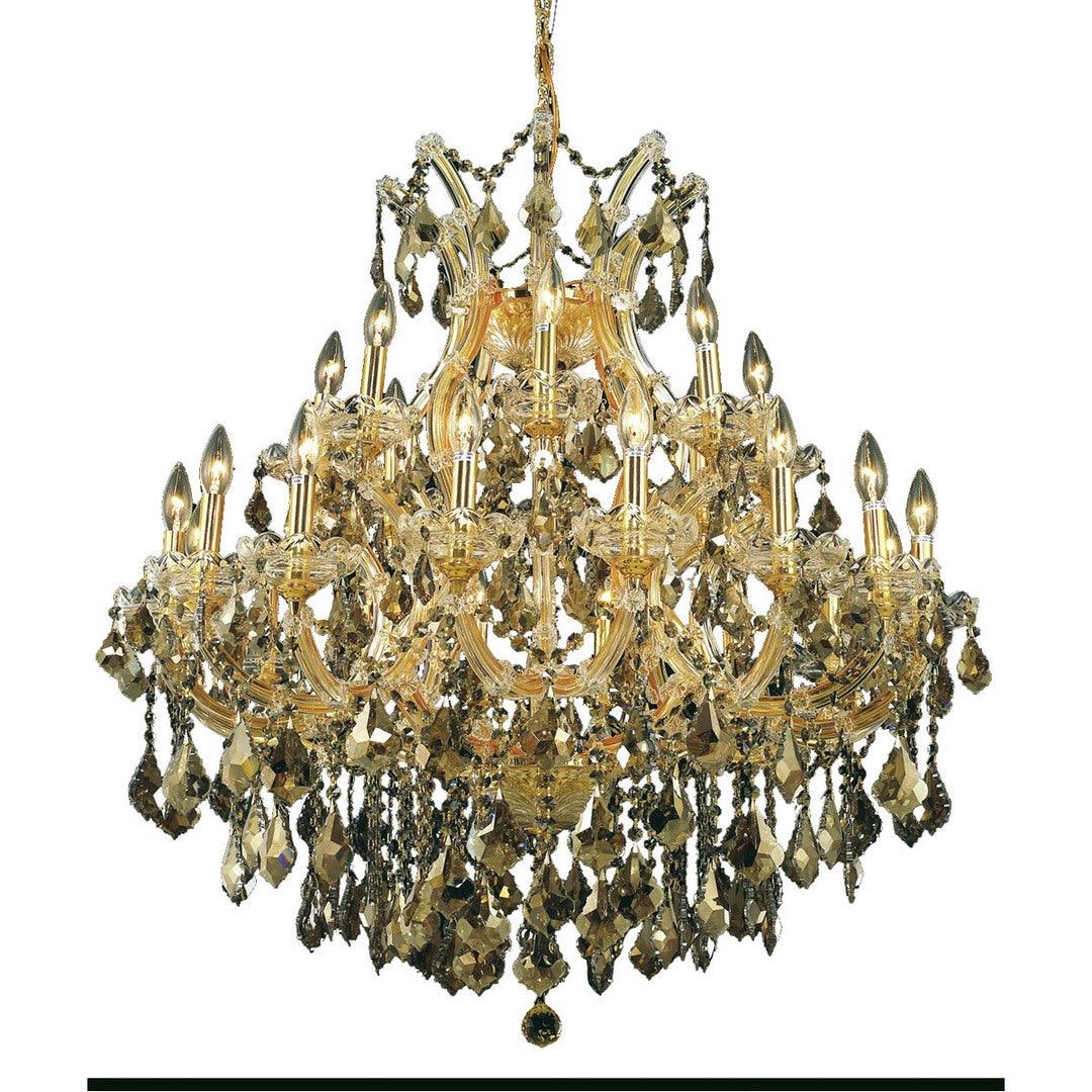 Steel with Clear Crystal and Strand Chandelier - LV LIGHTING