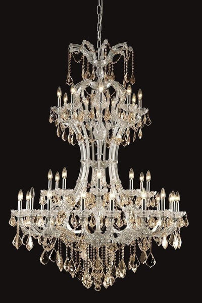 Steel with Clear Crystal Drop and Strand 3 Tier Chandelier - LV LIGHTING