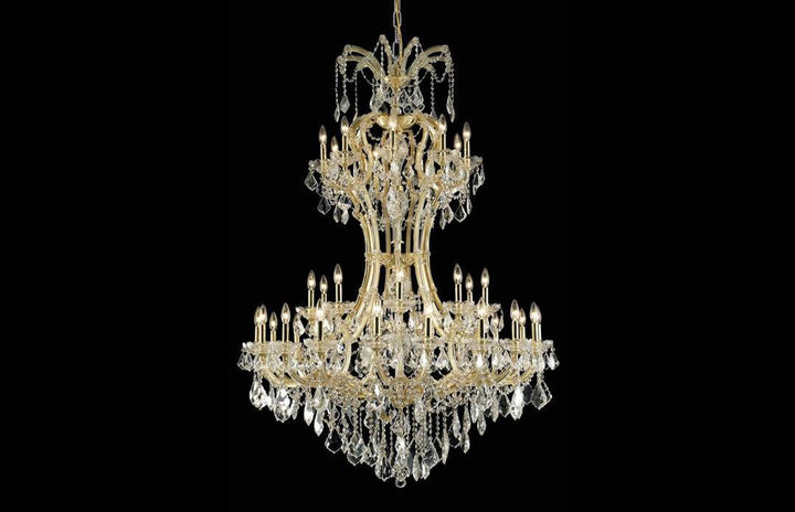 Steel with Clear Crystal Drop and Strand 3 Tier Chandelier - LV LIGHTING
