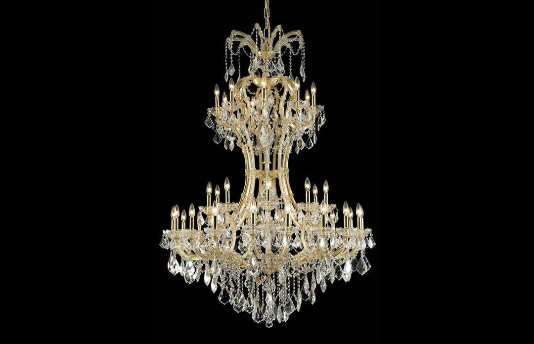 Steel with Clear Crystal Drop and Strand 3 Tier Chandelier - LV LIGHTING