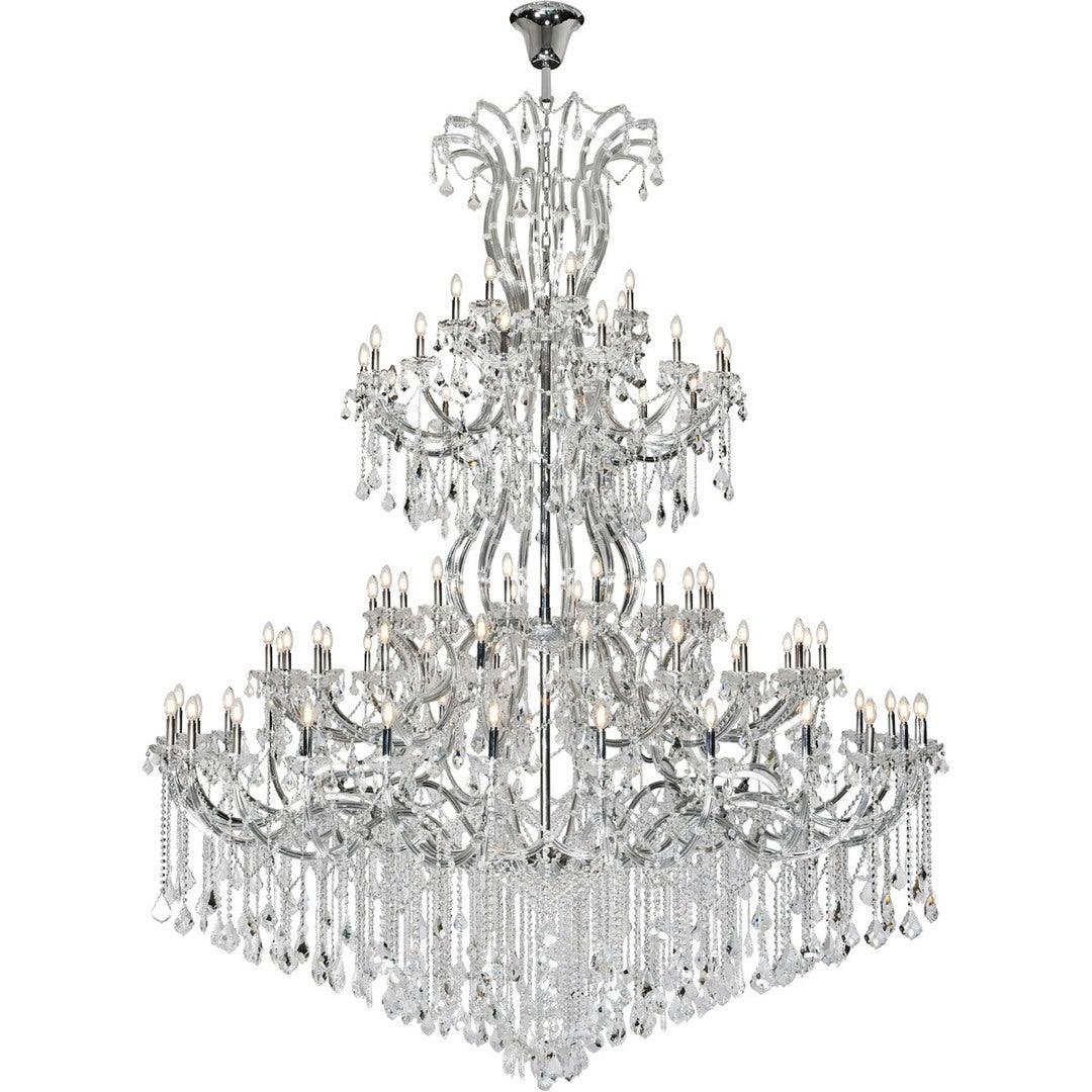 Steel with Clear Crystal Drop and Strand Chandelier - LV LIGHTING