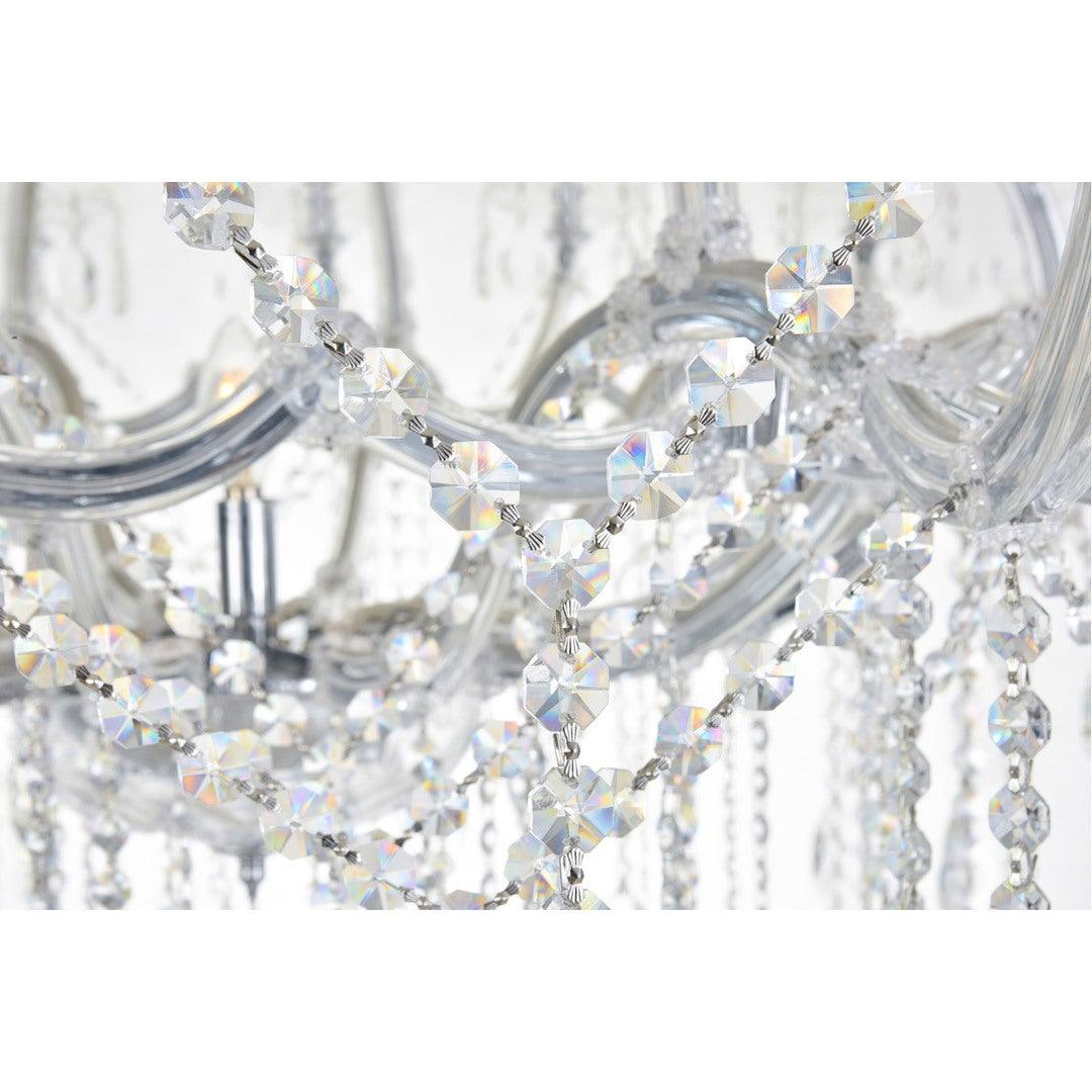 Steel with Clear Crystal Drop and Strand Chandelier - LV LIGHTING