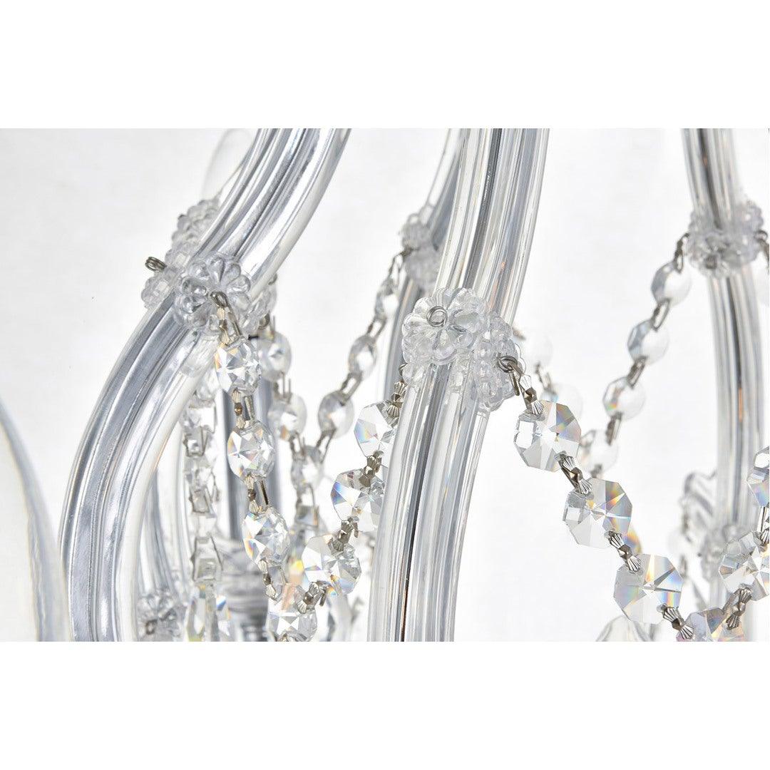 Steel with Clear Crystal Drop and Strand Chandelier - LV LIGHTING