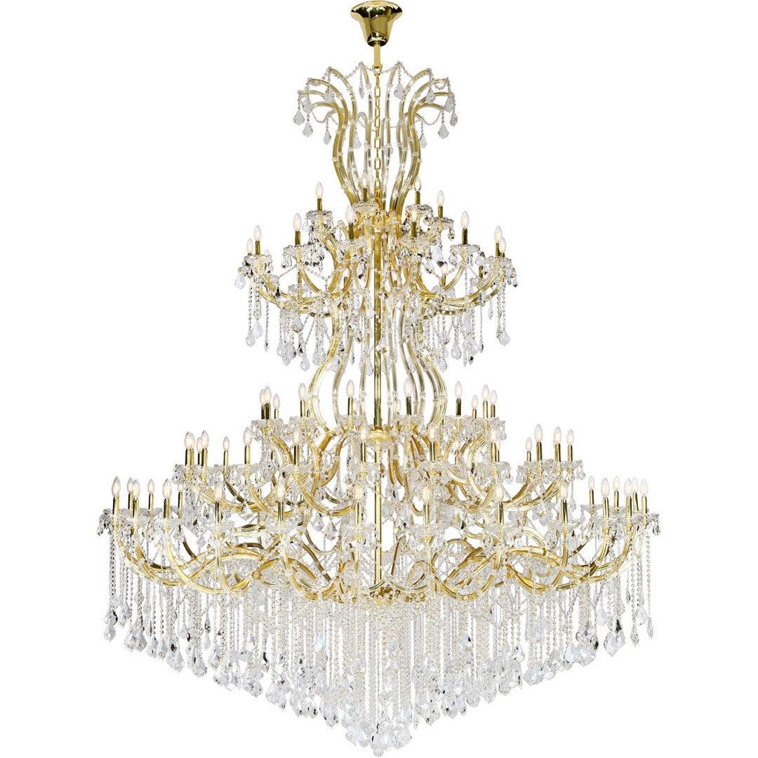 Steel with Clear Crystal Drop and Strand Chandelier - LV LIGHTING