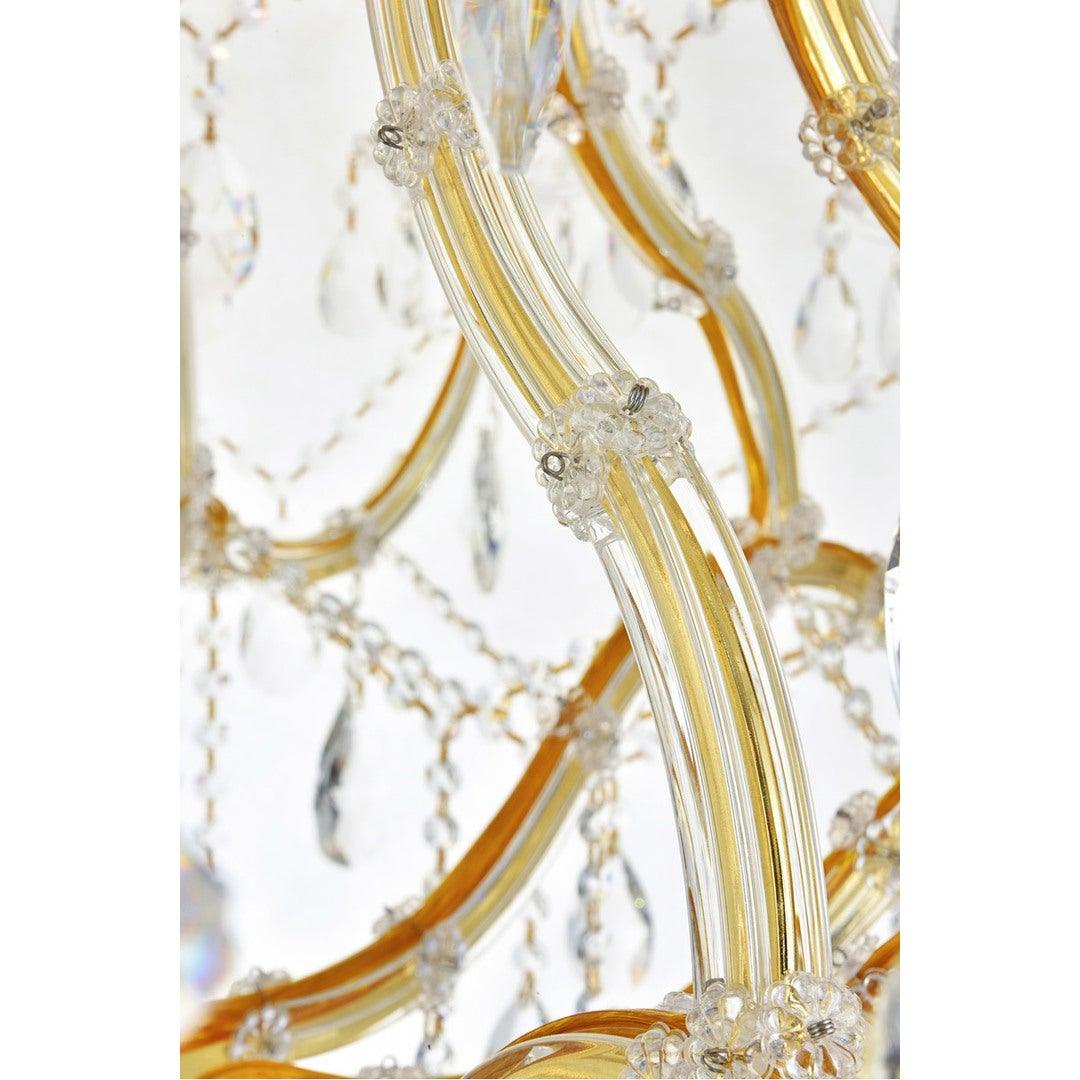 Steel with Clear Crystal Drop and Strand Chandelier - LV LIGHTING