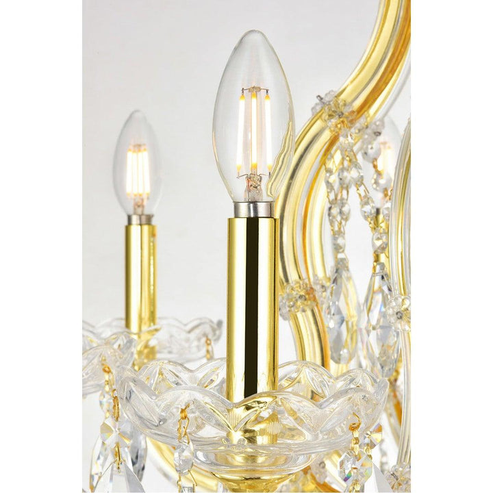 Steel with Clear Crystal Drop and Strand Chandelier - LV LIGHTING