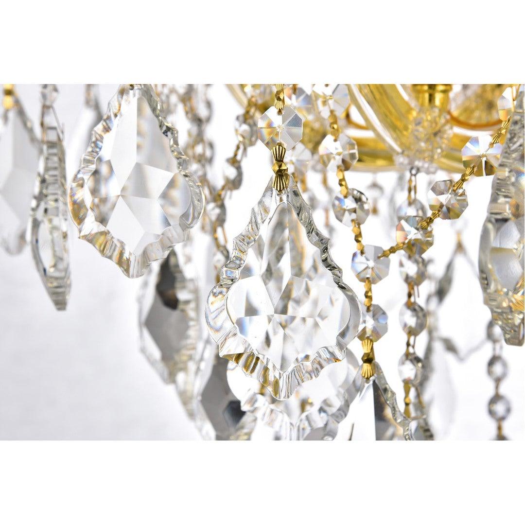Steel with Clear Crystal Drop and Strand Chandelier - LV LIGHTING