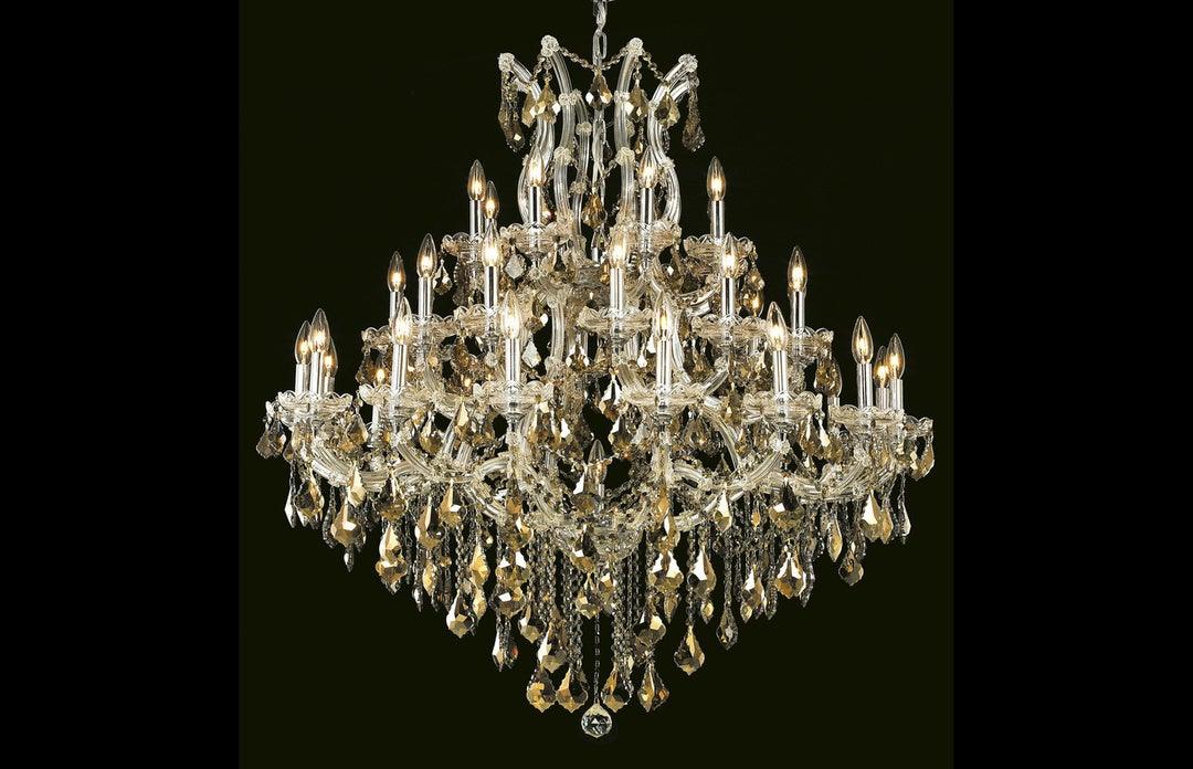 Steel with Clear Crystal Drop and Strand Chandelier - LV LIGHTING