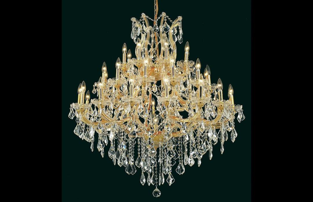 Steel with Clear Crystal Drop and Strand Chandelier - LV LIGHTING