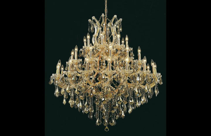 Steel with Clear Crystal Drop and Strand Chandelier - LV LIGHTING