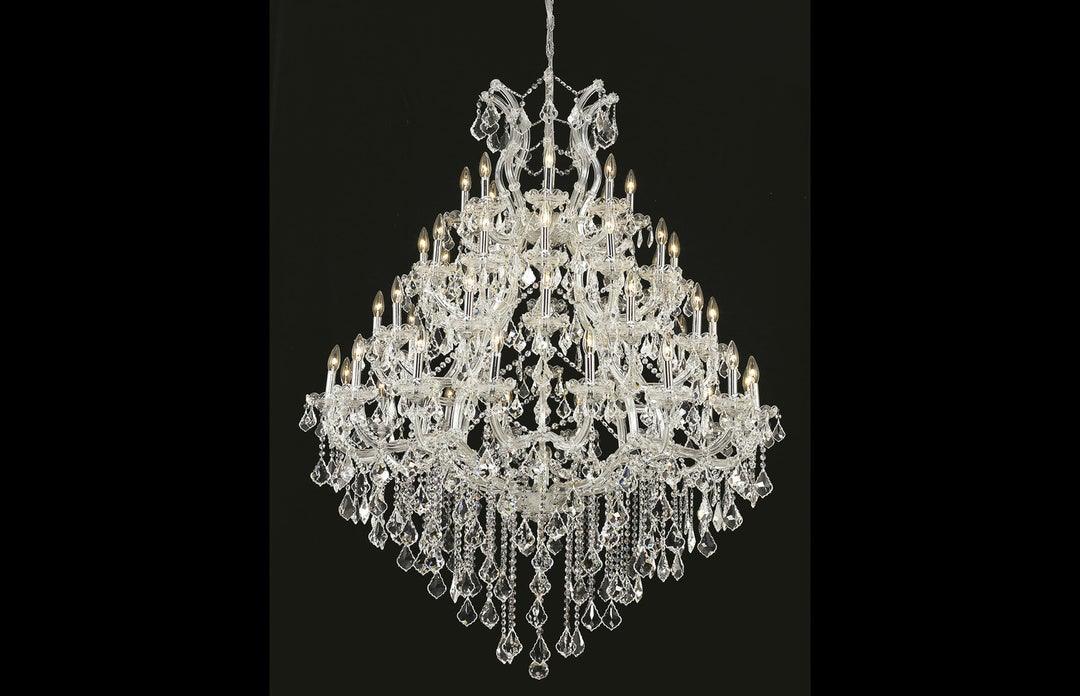 Steel with Clear Crystal Drop and Strand Chandelier - LV LIGHTING