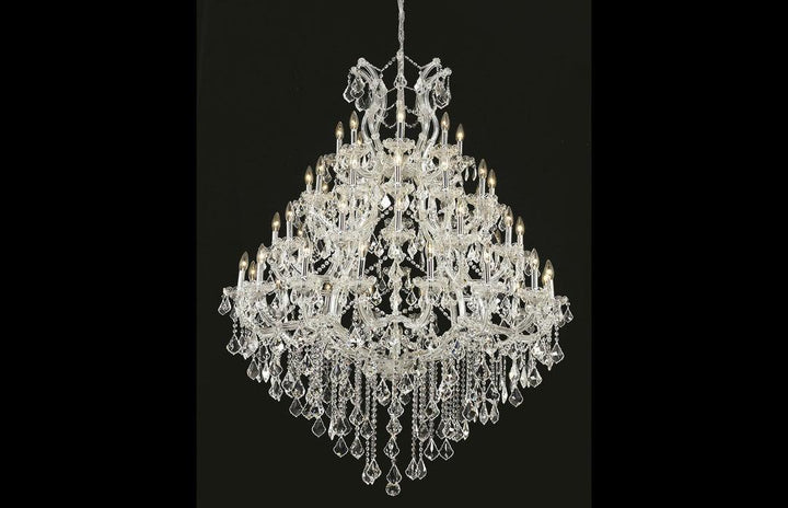 Steel with Clear Crystal Drop and Strand Chandelier - LV LIGHTING