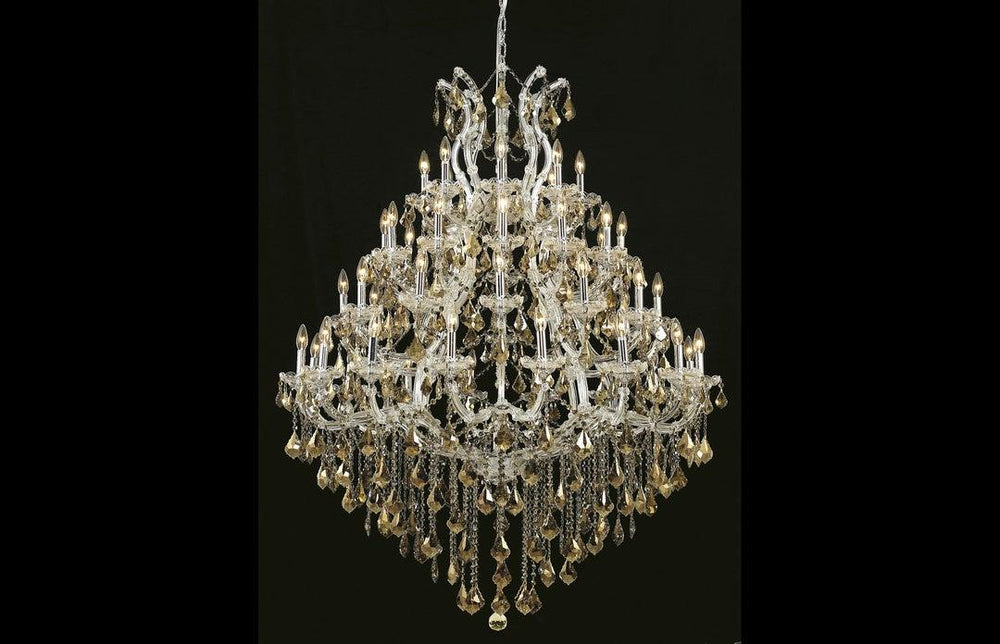 Steel with Clear Crystal Drop and Strand Chandelier - LV LIGHTING