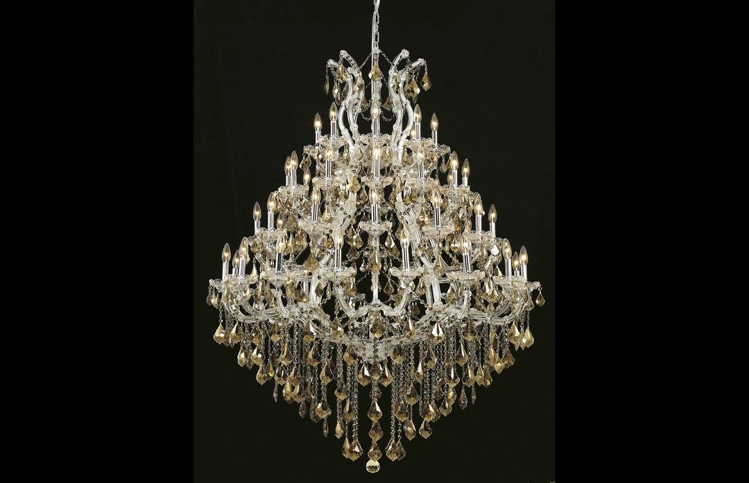 Steel with Clear Crystal Drop and Strand Chandelier - LV LIGHTING