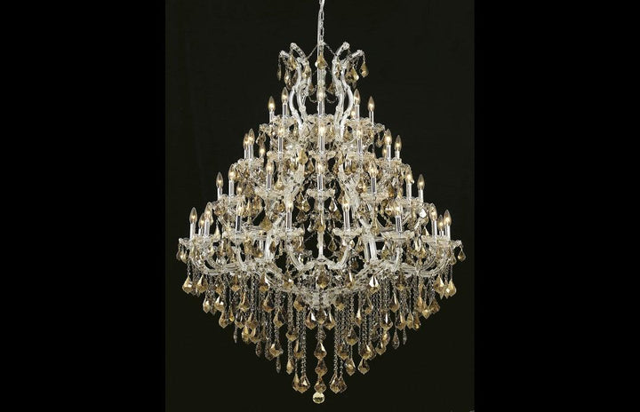 Steel with Clear Crystal Drop and Strand Chandelier - LV LIGHTING
