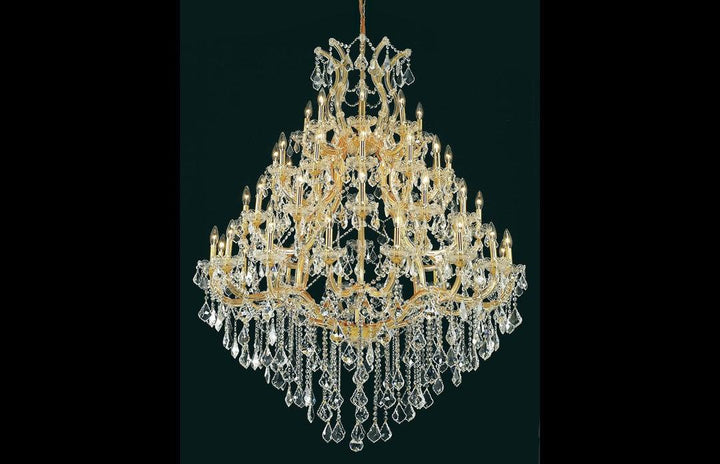 Steel with Clear Crystal Drop and Strand Chandelier - LV LIGHTING