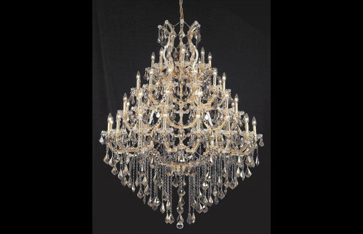 Steel with Clear Crystal Drop and Strand Chandelier - LV LIGHTING