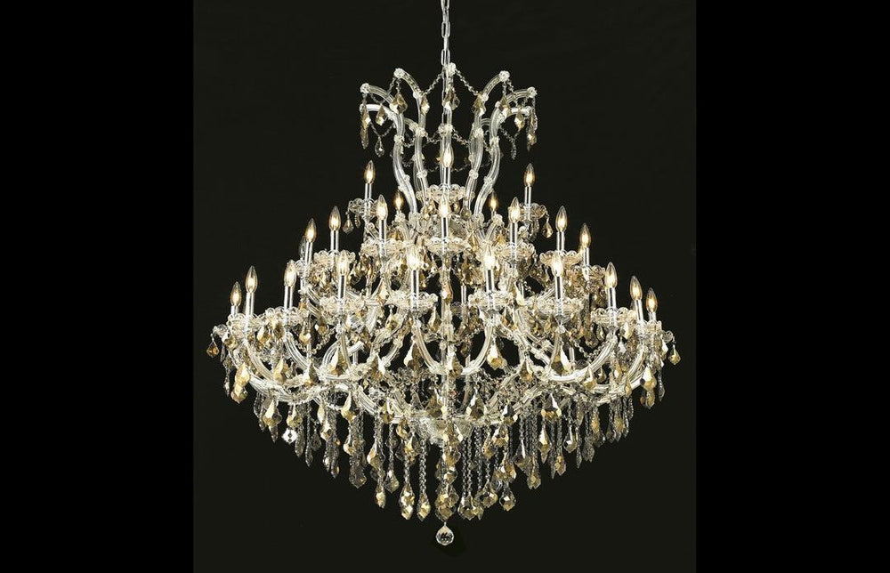 Steel with Clear Crystal Drop and Strand Chandelier - LV LIGHTING