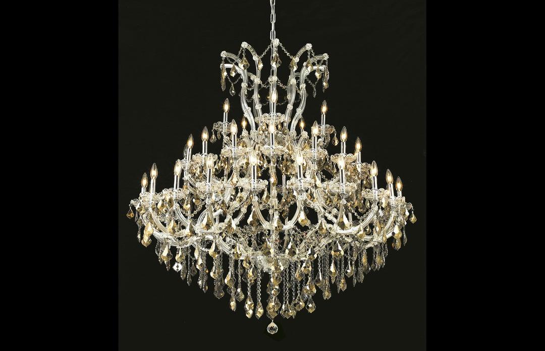 Steel with Clear Crystal Drop and Strand Chandelier - LV LIGHTING