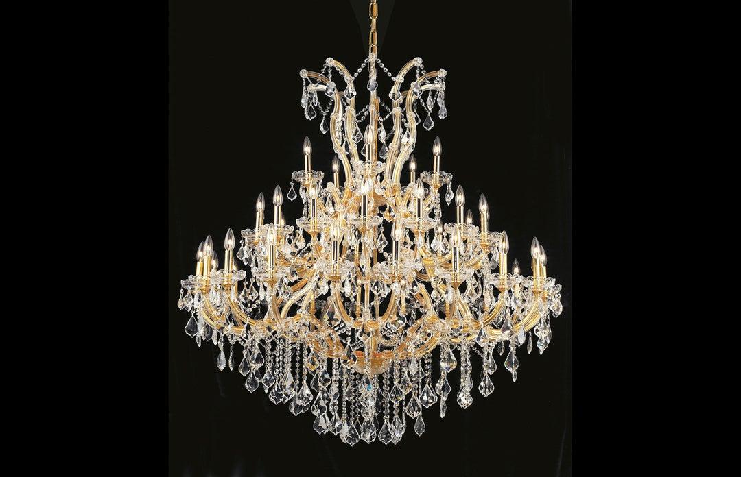 Steel with Clear Crystal Drop and Strand Chandelier - LV LIGHTING