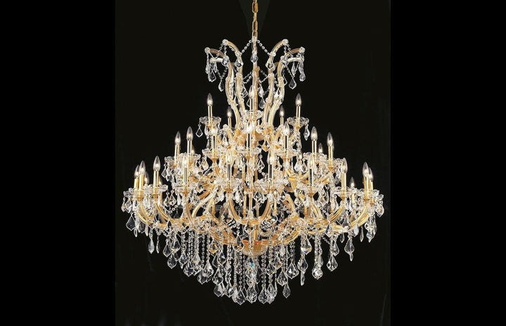 Steel with Clear Crystal Drop and Strand Chandelier - LV LIGHTING