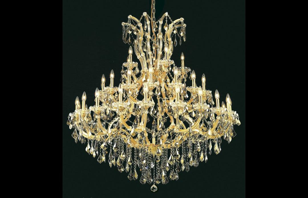 Steel with Clear Crystal Drop and Strand Chandelier - LV LIGHTING