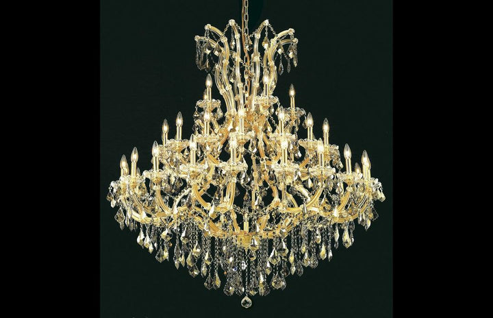 Steel with Clear Crystal Drop and Strand Chandelier - LV LIGHTING