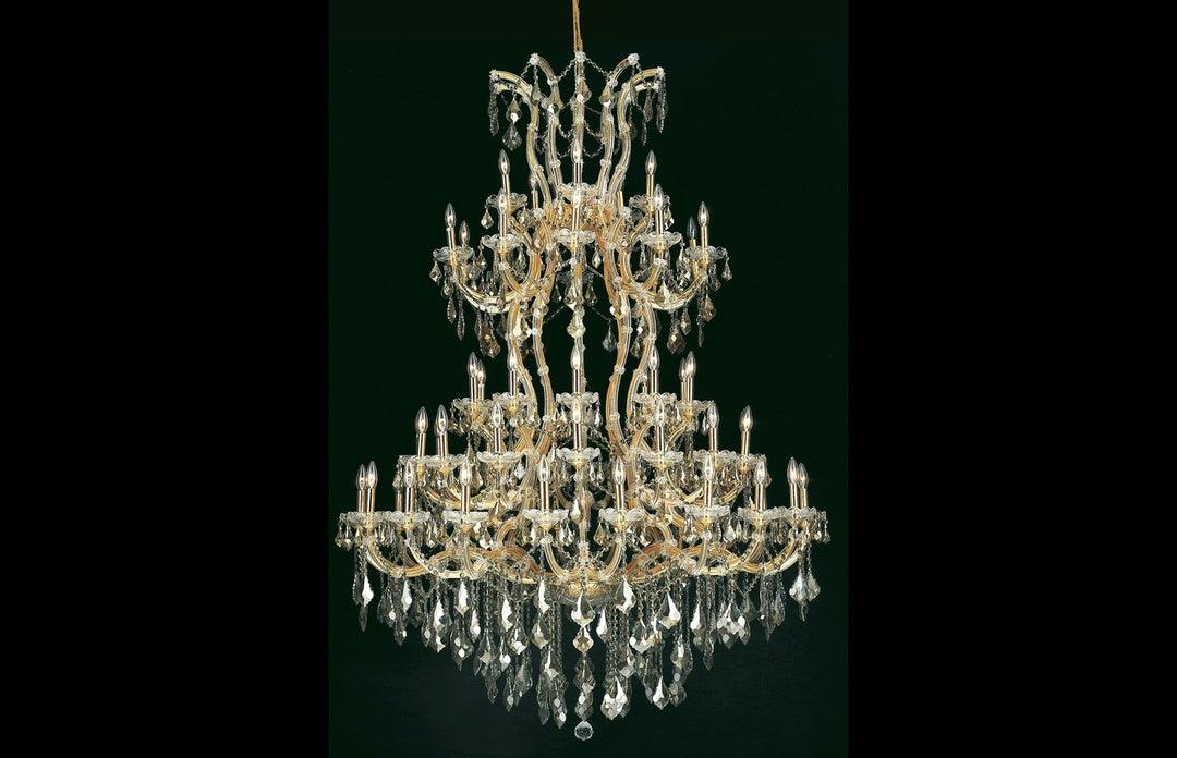 Steel with Clear Crystal Drop and Strand Chandelier - LV LIGHTING