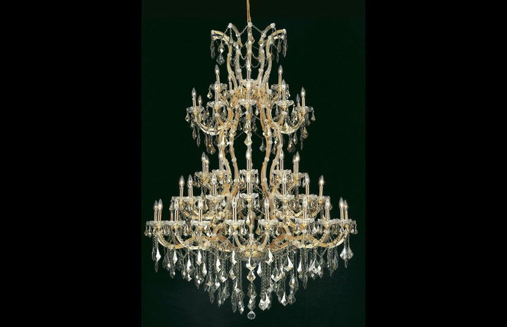 Steel with Clear Crystal Drop and Strand Chandelier - LV LIGHTING