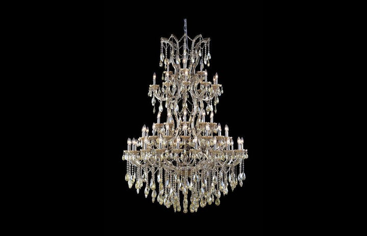 Steel with Clear Crystal Drop and Strand Chandelier - LV LIGHTING