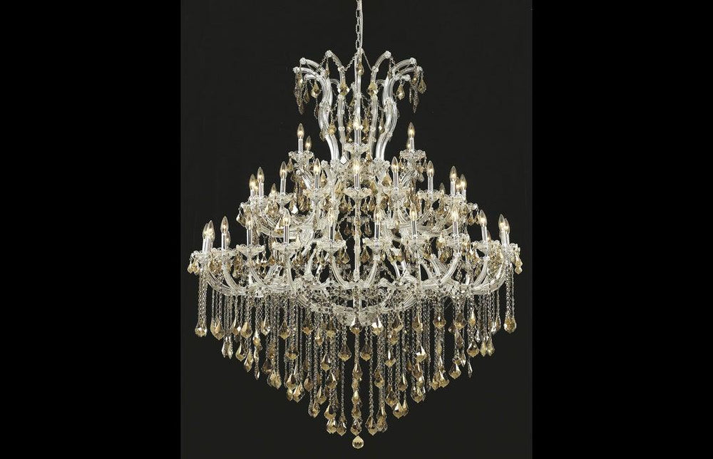 Steel with Clear Crystal Drop and Strand Chandelier - LV LIGHTING