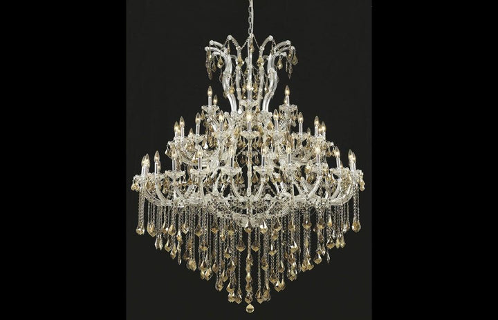 Steel with Clear Crystal Drop and Strand Chandelier - LV LIGHTING