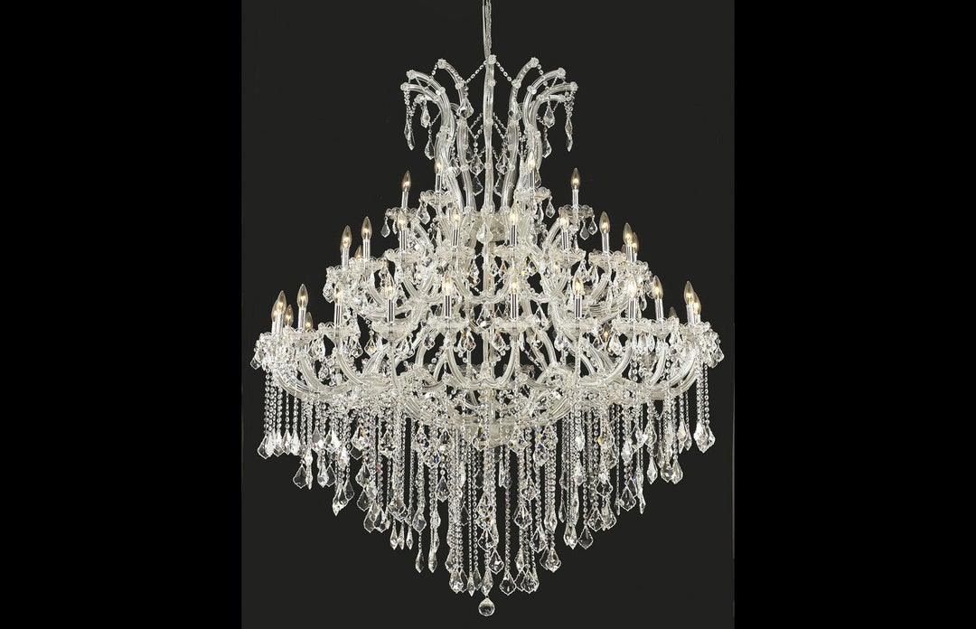 Steel with Clear Crystal Drop and Strand Chandelier - LV LIGHTING