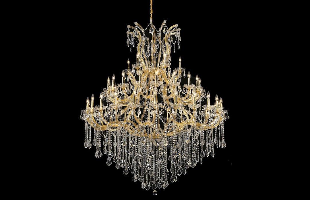 Steel with Clear Crystal Drop and Strand Chandelier - LV LIGHTING