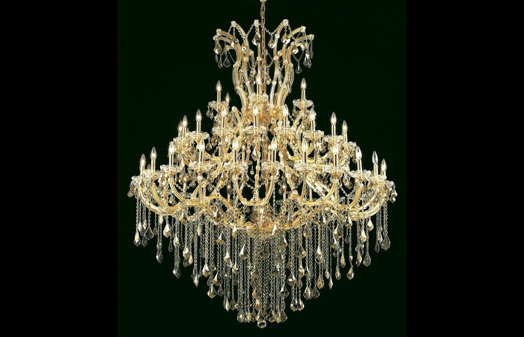 Steel with Clear Crystal Drop and Strand Chandelier - LV LIGHTING