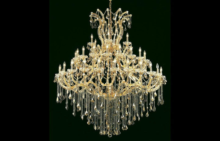 Steel with Clear Crystal Drop and Strand Chandelier - LV LIGHTING