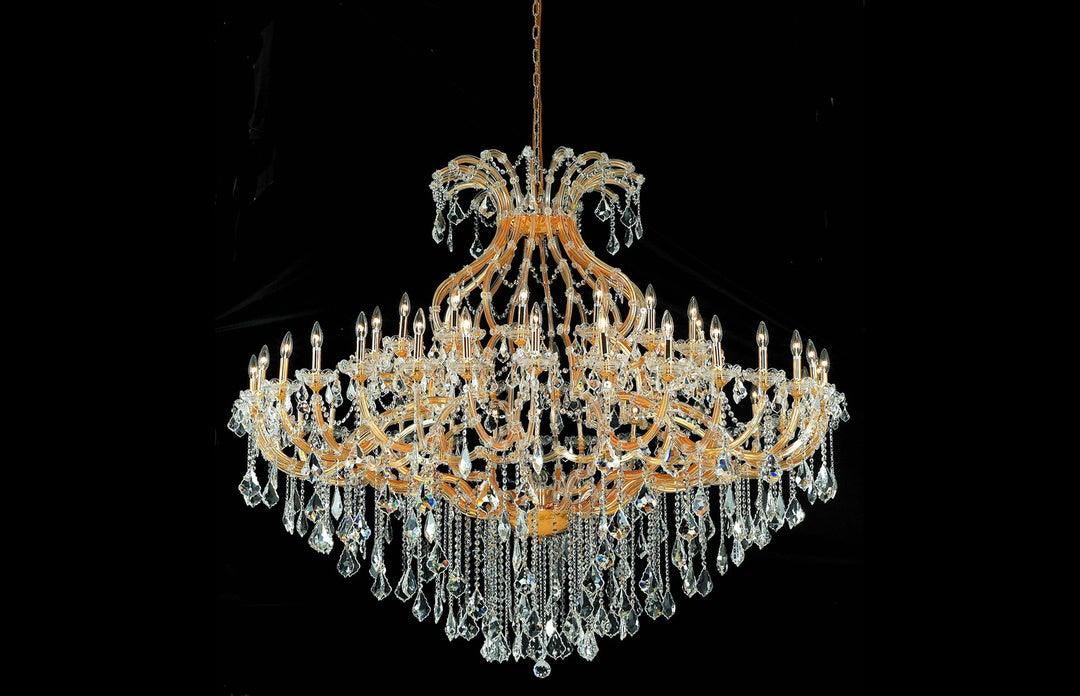 Steel with Clear Crystal Drop and Strand Chandelier - LV LIGHTING