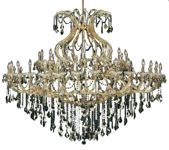 Steel with Clear Crystal Drop and Strand Chandelier - LV LIGHTING