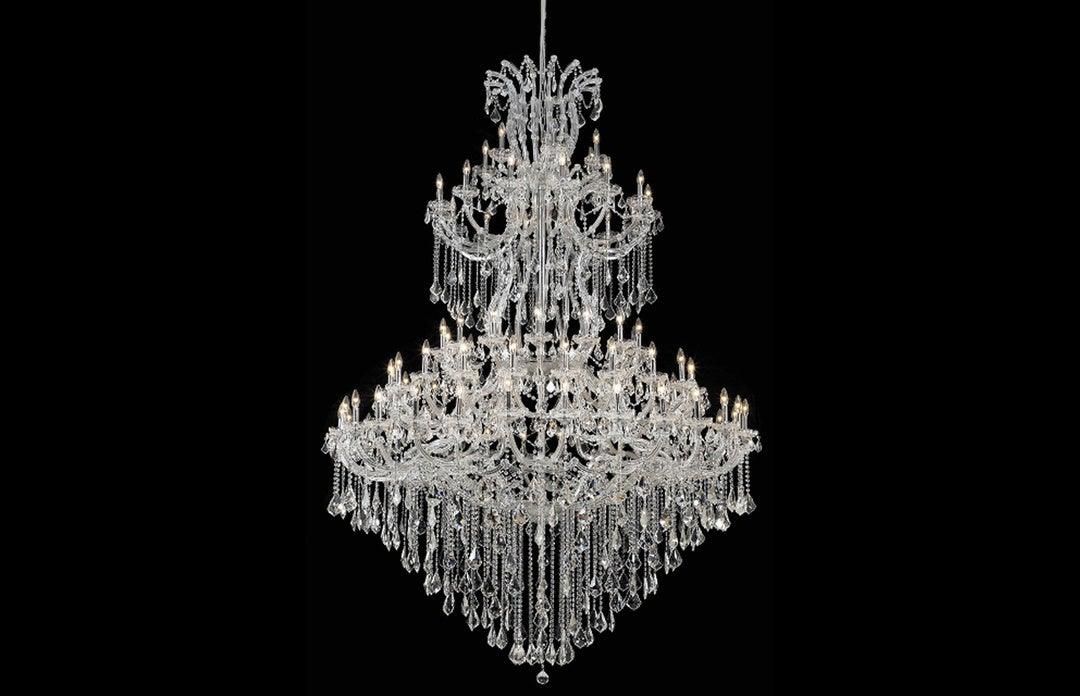 Steel with Clear Crystal Drop and Strand Chandelier - LV LIGHTING