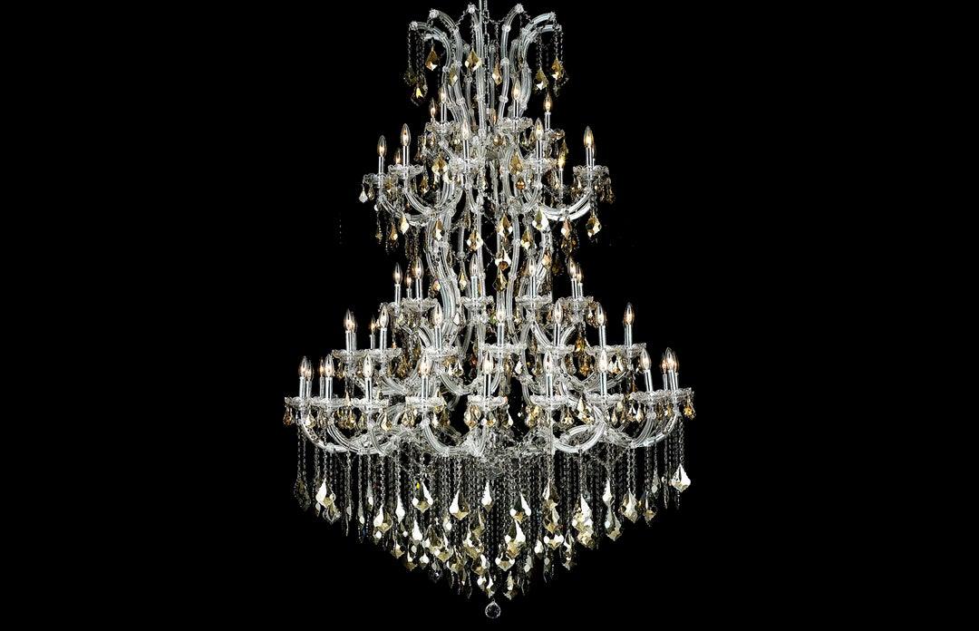 Steel with Clear Crystal Drop and Strand Chandelier - LV LIGHTING