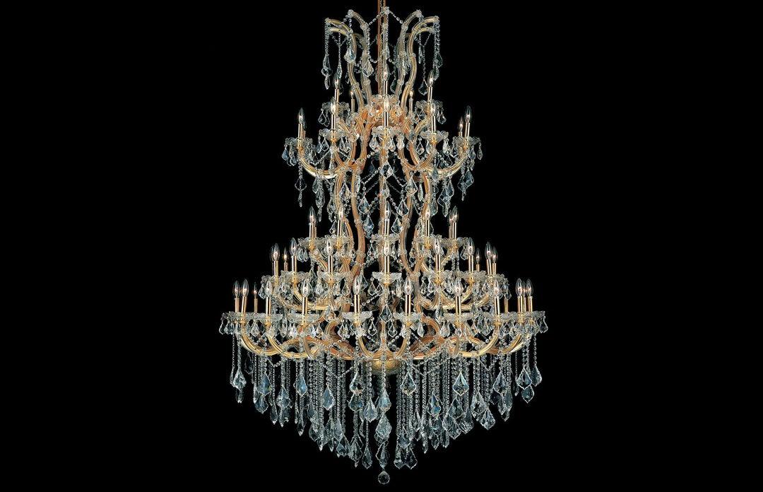 Steel with Clear Crystal Drop and Strand Chandelier - LV LIGHTING