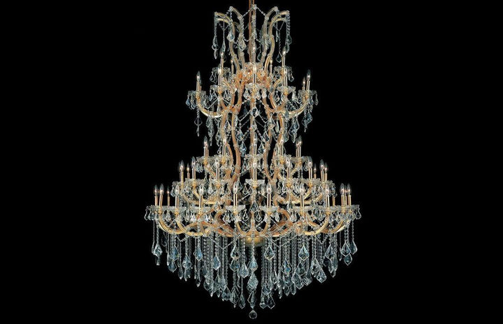 Steel with Clear Crystal Drop and Strand Chandelier - LV LIGHTING