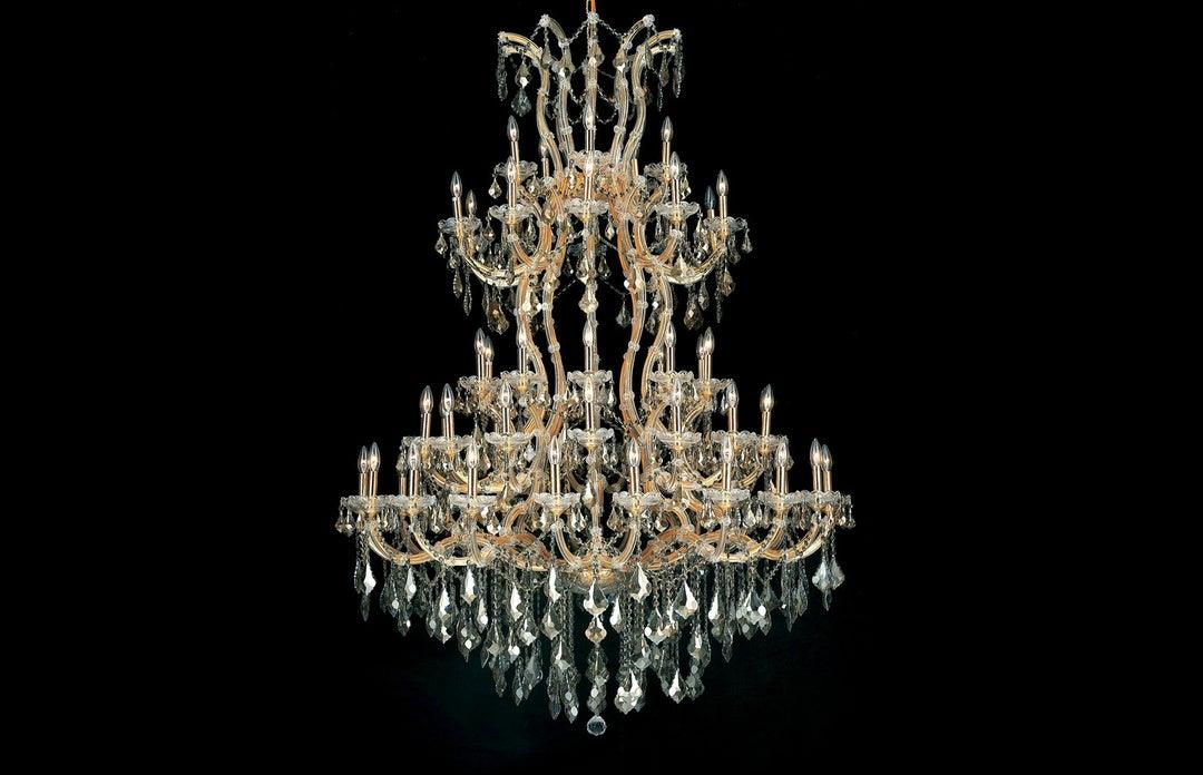 Steel with Clear Crystal Drop and Strand Chandelier - LV LIGHTING