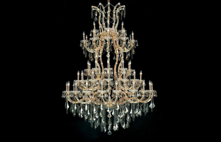 Steel with Clear Crystal Drop and Strand Chandelier - LV LIGHTING