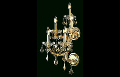 Steel with Clear Crystal Wall Sconce - LV LIGHTING