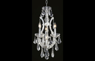Steel with Clear Crystal Drop Pendant - LV LIGHTING