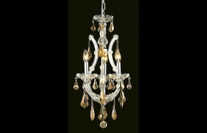Steel with Clear Crystal Drop Pendant - LV LIGHTING
