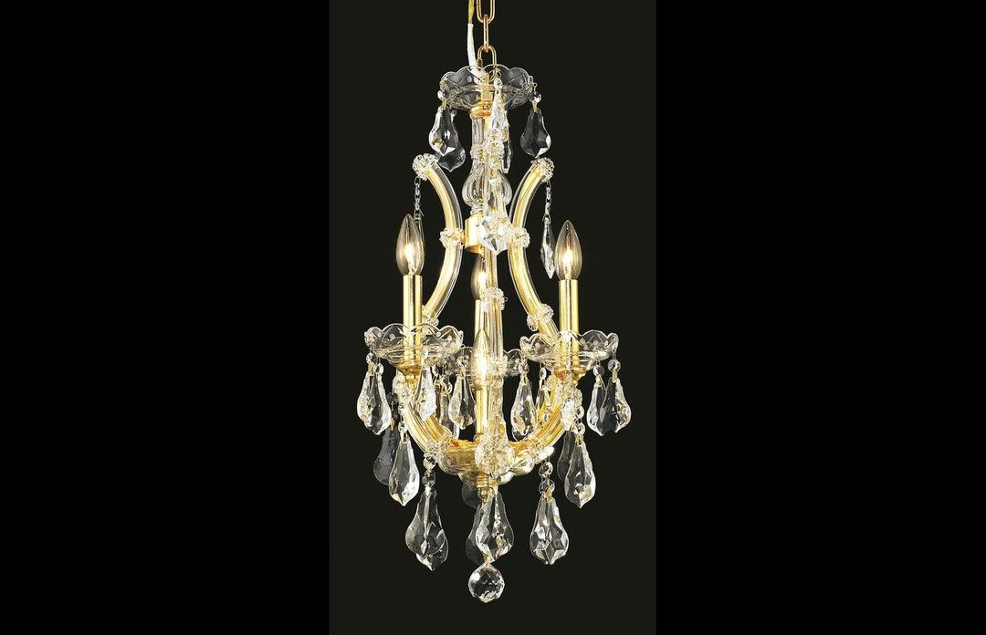 Steel with Clear Crystal Drop Pendant - LV LIGHTING